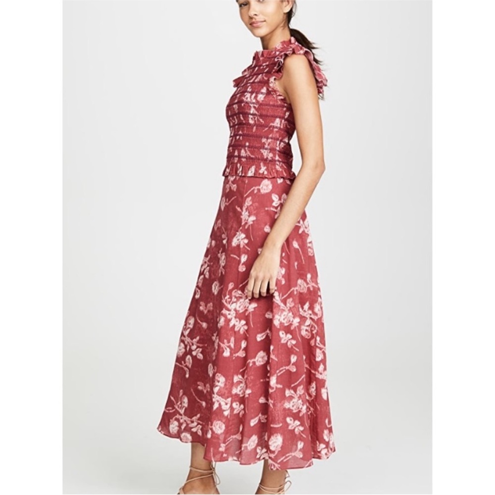 Sea New York Monet Smocked Midi Dress Size 0 - Picture 2 of 10